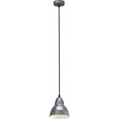 吊灯 Eglo Truro 60W 锥 形状 Ø 15 cm. 客厅, 厨房 和 饭厅. 复古的 和 优质的 风格. 钢. 银 和 古董银 颜色