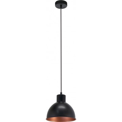 45,95 € Free Shipping | Hanging lamp Eglo Truro 1 60W Conical Shape Ø 21 cm. Living room, kitchen and dining room. Retro and vintage Style. Steel. Copper, golden and black Color