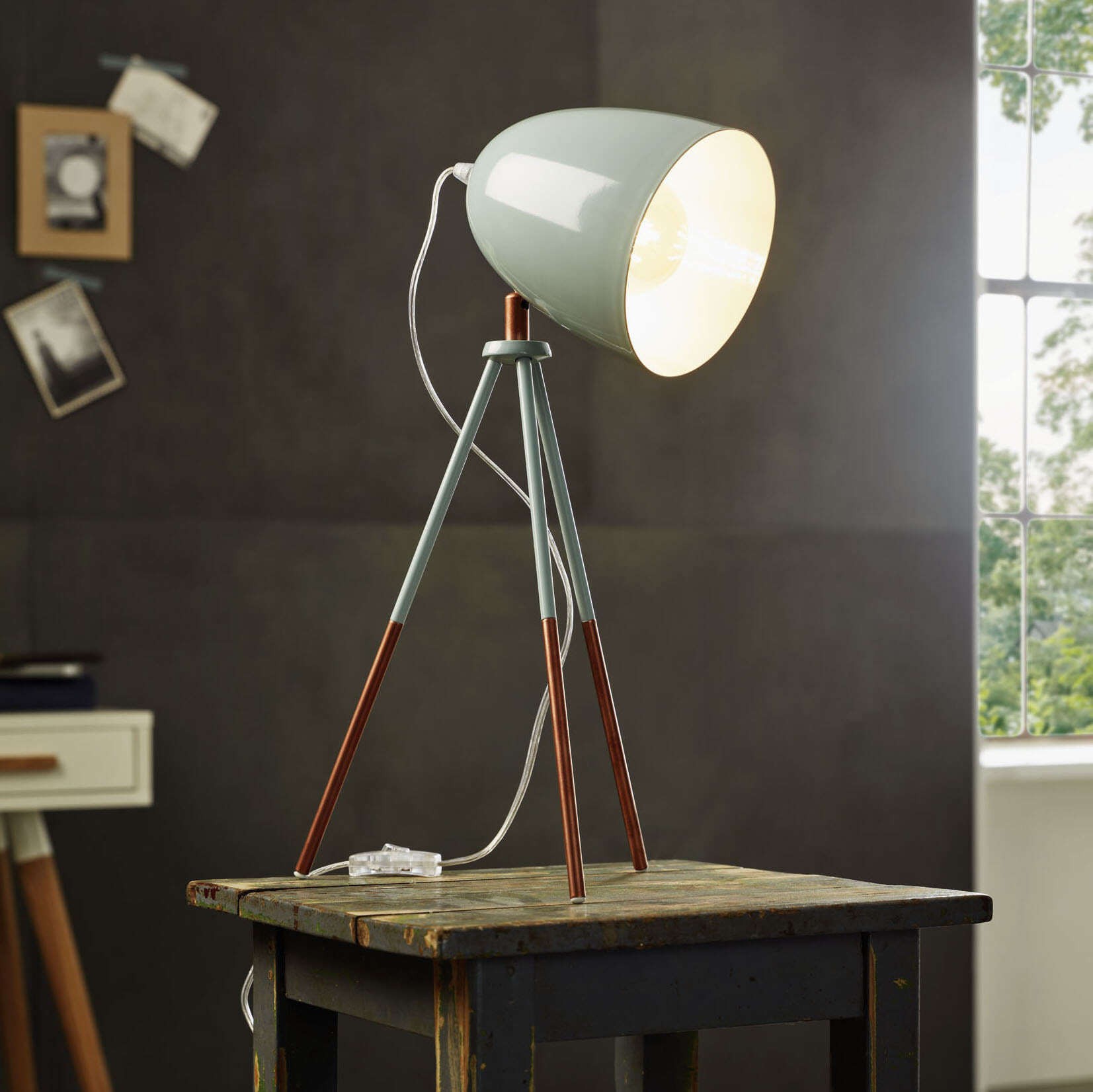 58,95 € Envoi gratuit | Lampe de table Eglo Dundee 60W 44×29 cm. Acier. Couleur vert