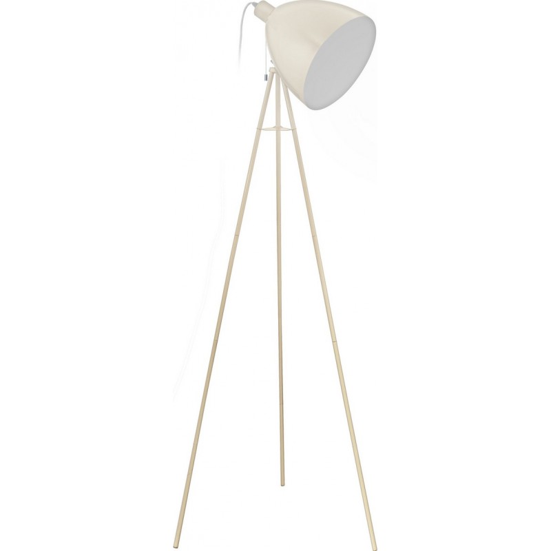 Lámpara de pie Eglo Dundee 60W Forma Cónica 136×60 cm. Salón, comedor y dormitorio. Estilo moderno y diseño. Acero. Color arena