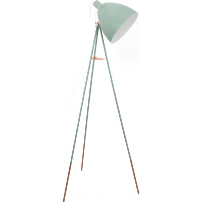 101,95 € Free Shipping | Floor lamp Eglo Dundee 60W Conical Shape 136×60 cm. Living room, dining room and bedroom. Modern and design Style. Steel. Green Color