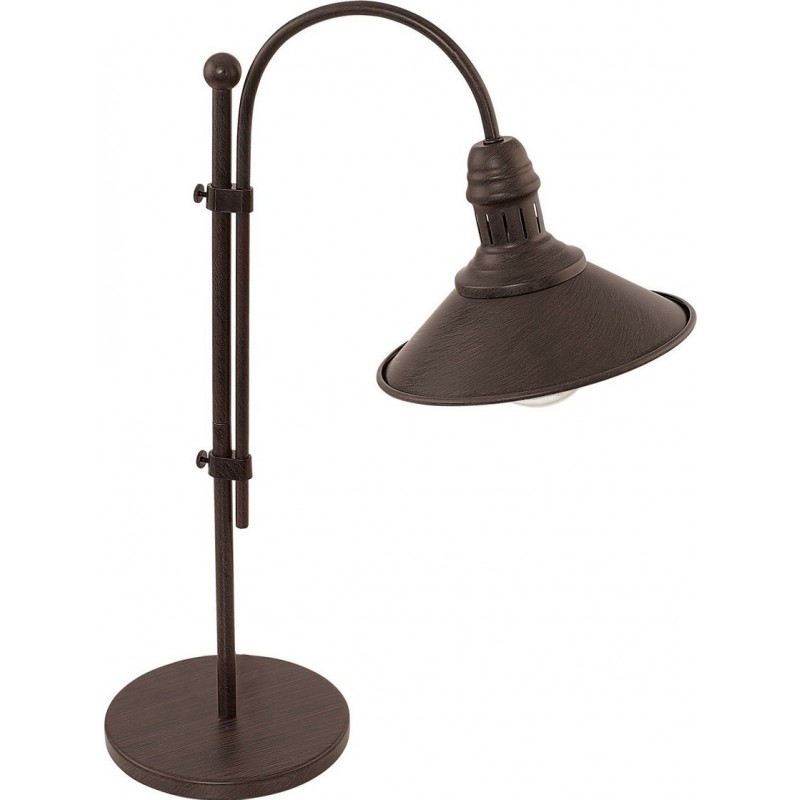 Lámpara de sobremesa Eglo Stockbury 60W 56×41 cm. Acero. Color beige, marrón y marrón antiguo