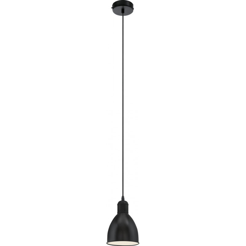 31,95 € 免费送货 | 吊灯 Eglo Priddy 60W 锥 形状 Ø 15 cm. 客厅, 厨房 和 饭厅. 复杂的 和 设计 风格. 钢. 白色的 和 黑色的 颜色