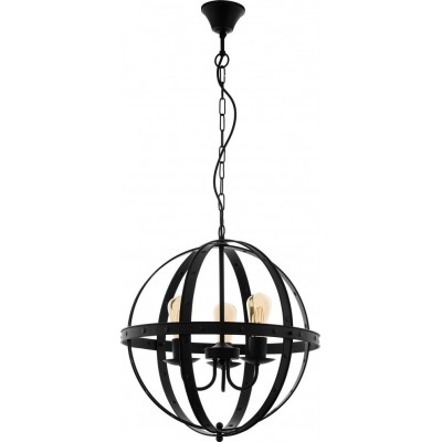 吊灯 Eglo Barnaby 180W 球形 形状 Ø 50 cm. 客厅 和 饭厅. 复古的 和 优质的 风格. 钢. 黑色的 颜色