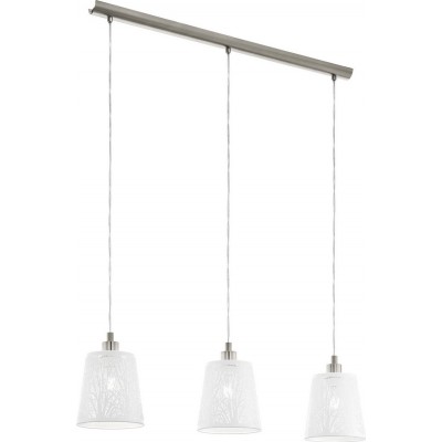 156,95 € Free Shipping | Hanging lamp Eglo Hambleton 180W Extended Shape 110×88 cm. Living room and dining room. Sophisticated and design Style. Steel. White, nickel and matt nickel Color