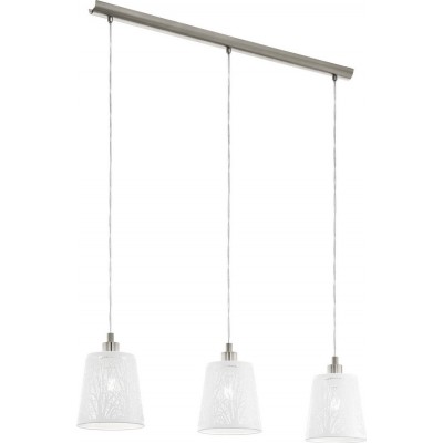 139,95 € Envio grátis | Lâmpada pendurada Eglo Hambleton 180W Forma Alongada 110×88 cm. Sala de estar e sala de jantar. Estilo sofisticado e projeto. Aço. Cor branco, níquel e níquel mate