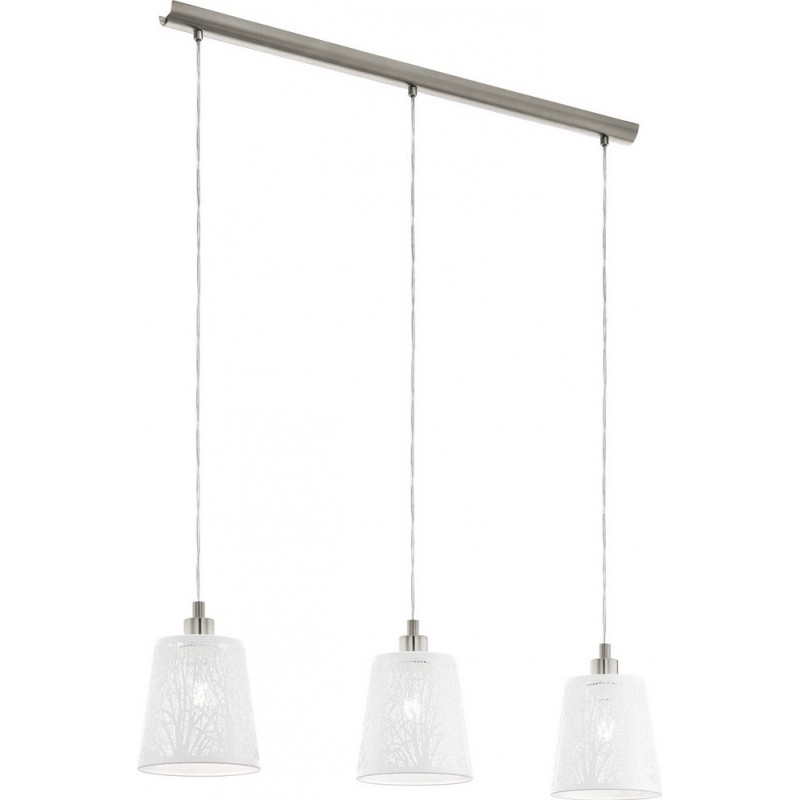 139,95 € Free Shipping | Hanging lamp Eglo Hambleton 180W Extended Shape 110×88 cm. Living room and dining room. Sophisticated and design Style. Steel. White, nickel and matt nickel Color