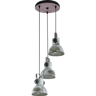 吊灯 Eglo Barnstaple 120W Ø 27 cm. 钢 和 木头. 棕色的, 仿古棕色, 黑色的, 锌锌 和 旧锌 颜色