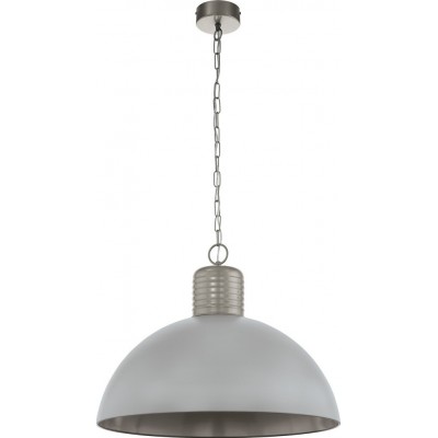 181,95 € Free Shipping | Hanging lamp Eglo Coldridge 60W Conical Shape Ø 65 cm. Living room, kitchen and dining room. Modern and design Style. Steel and aluminum. Gray and pearl gray Color