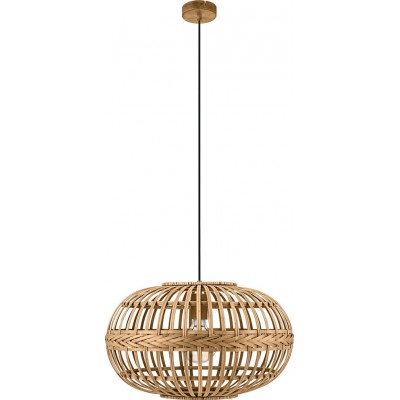 吊灯 Eglo Amsfield 60W 球形 形状 Ø 38 cm. 客厅 和 饭厅. 乡村, 复古的 和 优质的 风格. 钢 和 木头. 棕色的 颜色