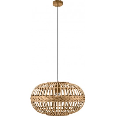 82,95 € Envoi gratuit | Lampe à suspension Eglo Amsfield 60W Ø 38 cm. Acier et bois. Couleur marron