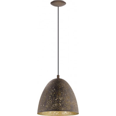 134,95 € Free Shipping | Hanging lamp Eglo Safi 60W Conical Shape Ø 27 cm. Living room and dining room. Retro and vintage Style. Steel. Golden and brown Color