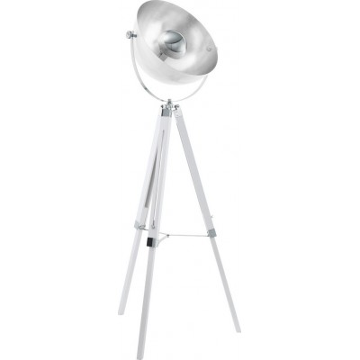 266,95 € Free Shipping | Floor lamp Eglo Covaleda 60W Spherical Shape Ø 55 cm. Living room, dining room and bedroom. Modern, design and cool Style. Steel and wood. White, plated chrome and silver Color