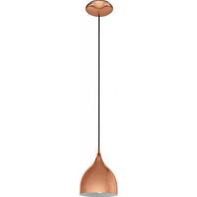 49,95 € Free Shipping | Hanging lamp Eglo Coretto 2 60W Conical Shape Ø 17 cm. Living room, kitchen and dining room. Modern and design Style. Steel. Copper and golden Color