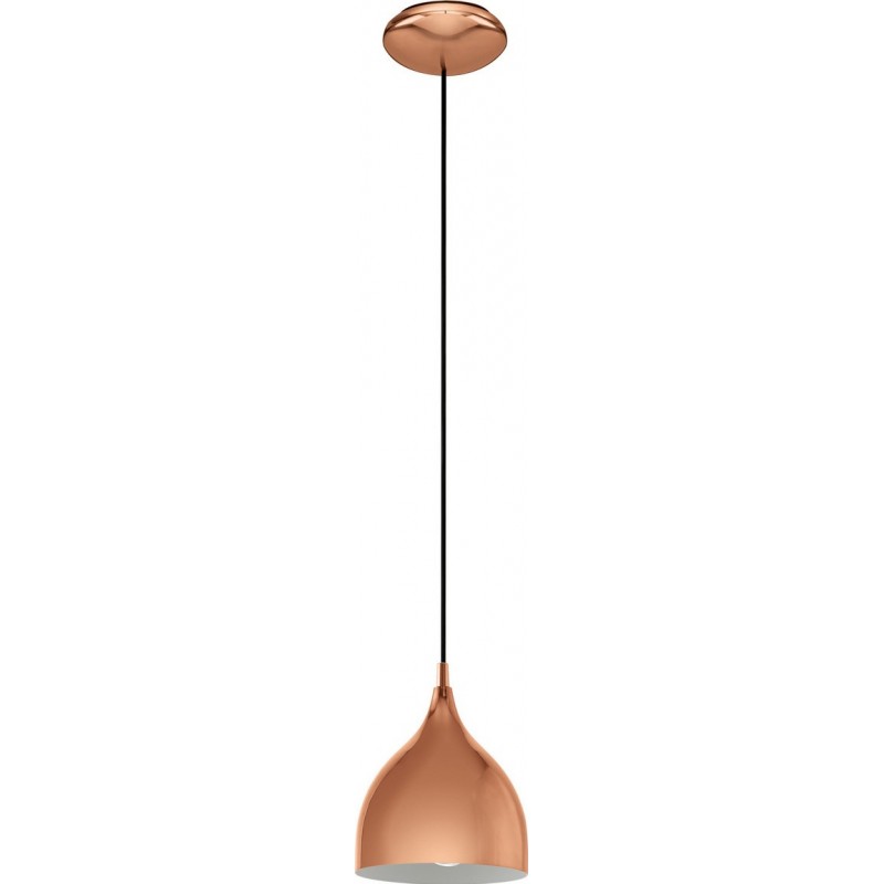 42,95 € Free Shipping | Hanging lamp Eglo Coretto 2 60W Conical Shape Ø 17 cm. Living room, kitchen and dining room. Modern and design Style. Steel. Copper and golden Color