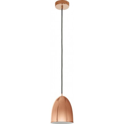 Hanging lamp Eglo Coretto 2 60W Conical Shape Ø 19 cm. Living room, kitchen and dining room. Modern and design Style. Steel. Copper and golden Color