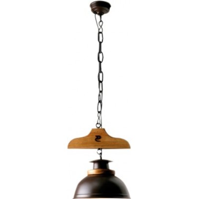 ハンギングランプ Campiluz 40W 球状 形状 90×28 cm. Percha con campana リビングルーム, ダイニングルーム そして ベッドルーム. 素朴, レトロ そして ビンテージ スタイル. 金属 そして 木材. アンティークブラウン そして ブラック カラー