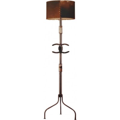 49,95 € Free Shipping | Floor lamp Campiluz 40W Conical Shape 156×35 cm. Doble herrradura Living room, dining room and bedroom. Rustic, retro and vintage Style. Metal casting and wood. Antique brown and black Color