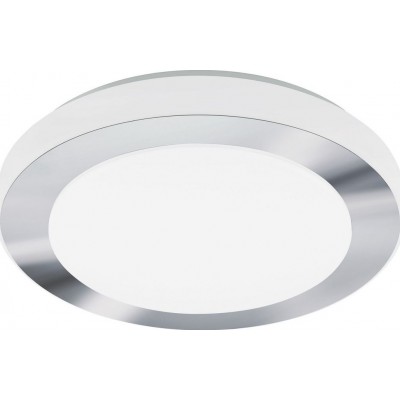 99,95 € Free Shipping | Outdoor lamp Eglo Led Carpi Round Shape Ø 38 cm. Wall and ceiling lamp Terrace, garden and pool. Modern and design Style. Steel and plastic. White, plated chrome and silver Color