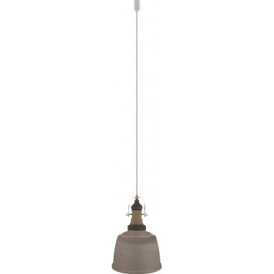 91,95 € Free Shipping | Hanging lamp Eglo Gilwell Conical Shape Ø 25 cm. Living room and dining room. Retro and vintage Style. Steel. Champagne, brown, black and oxide Color