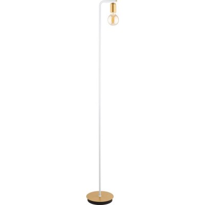 Lámpara de pie Eglo Adri 2 Forma Esférica 150 cm. Salón, comedor y dormitorio. Estilo moderno, sofisticado y diseño. Acero. Color blanco y dorado