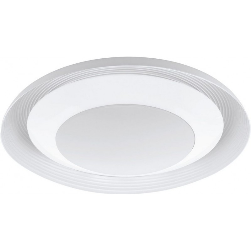 229,95 € Free Shipping | Indoor ceiling light Eglo Canicosa 1 2700K Very warm light. Round Shape Ø 76 cm. Kitchen and bathroom. Design Style. Steel and Plastic. White Color
