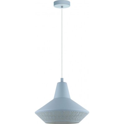Lámpara colgante Eglo Piondro P Forma Piramidal Ø 33 cm. Salón y comedor. Estilo moderno y diseño. Acero. Color azul