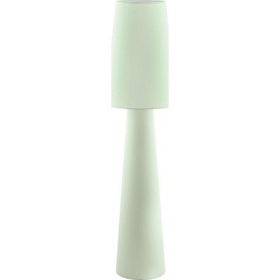 Lámpara de pie Eglo Carpara Forma Cilíndrica Ø 35 cm. Salón, comedor y dormitorio. Estilo moderno, sofisticado y diseño. Textil. Color verde