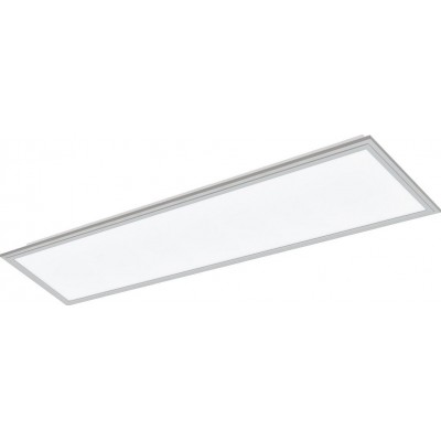 153,95 € Free Shipping | Indoor spotlight Eglo Salobrena 2 4000K Neutral light. Extended Shape 120×30 cm. Ceiling light Kitchen, bathroom and office. Modern Style. Aluminum and plastic. Aluminum, white, gray and silver Color