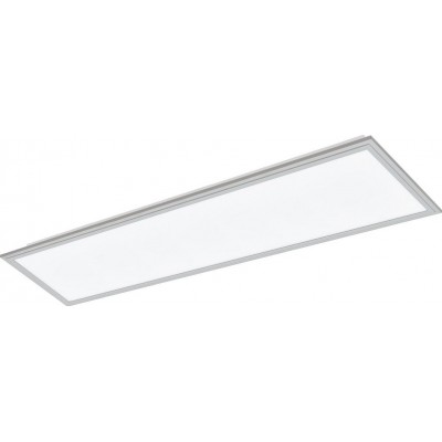 LED-Panel Eglo Salobrena 2 LED 4000K Neutrales Licht. Erweiterte Gestalten 120×30 cm. Deckenleuchte Küche, bad und büro. Modern Stil. Aluminium und Plastik. Aluminium, weiß, grau und silber Farbe