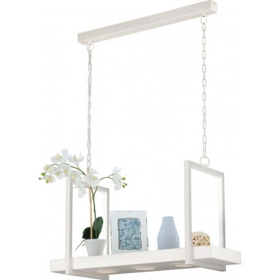 319,95 € Free Shipping | Hanging lamp Eglo Calamona 110×77 cm. Steel and plastic. White Color