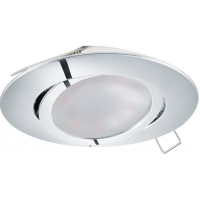13,95 € Free Shipping | Recessed lighting Eglo Tedo Round Shape Ø 8 cm. Sophisticated Style. Aluminum. Plated chrome and silver Color