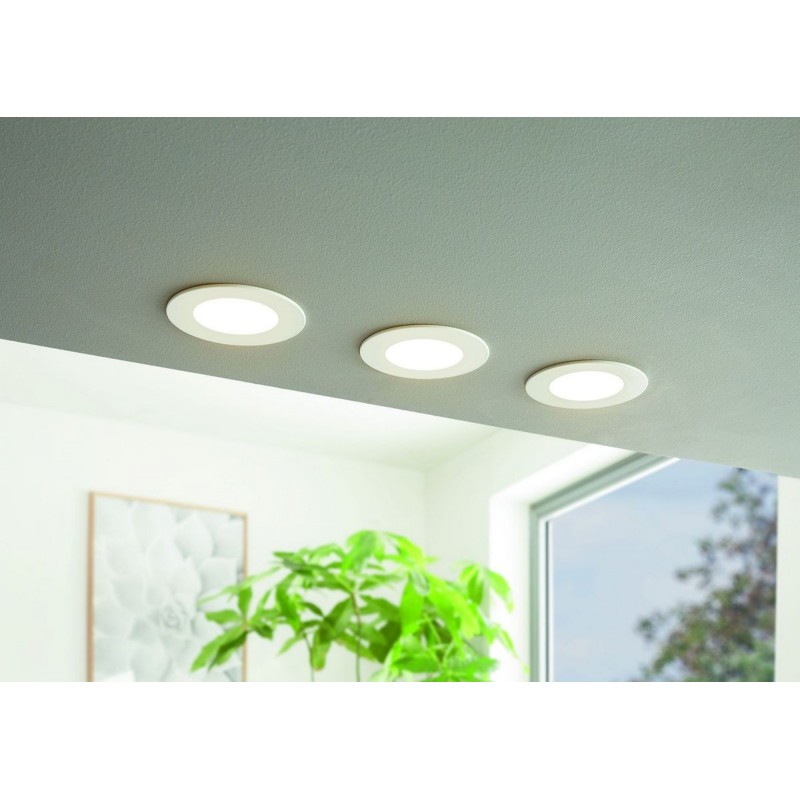 34,95 € Free Shipping | Recessed lighting Eglo Fueva A Round Shape Ø 12 cm. Modern Style. Aluminum and plastic. White Color