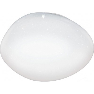 103,95 € Free Shipping | Indoor ceiling light Eglo Sileras A 2700K Very warm light. Oval Shape Ø 45 cm. Kitchen and bathroom. Modern Style. Steel and plastic. White Color