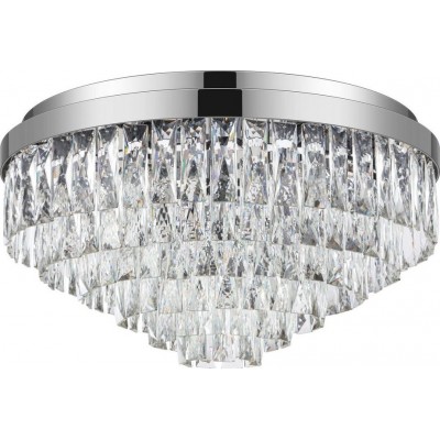 1 063,95 € Kostenloser Versand | Deckenlampe Eglo Stars of Light Valparaiso 1 Ø 58 cm. Deckenleuchte Stahl und kristall. Überzogenes chrom und silber Farbe