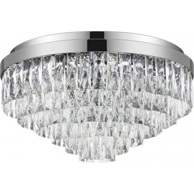 969,95 € Free Shipping | Indoor spotlight Eglo Stars of Light Valparaiso 1 Conical Shape Ø 58 cm. Ceiling light Living room, dining room and bedroom. Classic Style. Steel and crystal. Plated chrome and silver Color