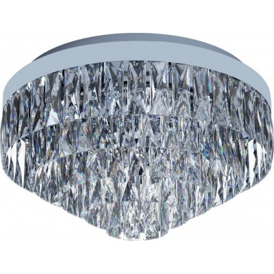 633,95 € Free Shipping | Indoor spotlight Eglo Stars of Light Valparaiso 1 Conical Shape Ø 48 cm. Ceiling light Living room, dining room and bedroom. Classic Style. Steel and crystal. Plated chrome and silver Color