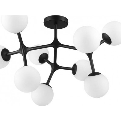 404,95 € Free Shipping | Indoor spotlight Eglo Stars of Light Maragall Angular Shape Ø 73 cm. Ceiling light Living room, dining room and bedroom. Design Style. Steel, glass and opal glass. White and black Color