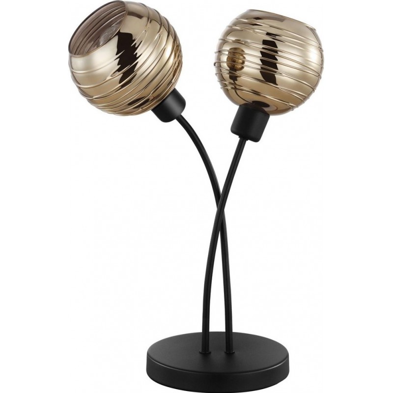 65,95 € Free Shipping | Table lamp Eglo Stars of Light Creppo 37×27 cm. Steel. Golden and black Color