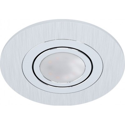 44,95 € Free Shipping | Recessed lighting Eglo Areitio Round Shape Ø 10 cm. Modern Style. Aluminum. Aluminum and silver Color