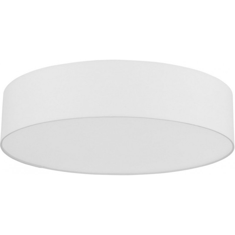 169,95 € Free Shipping | Ceiling lamp Eglo Romao C Cylindrical Shape Ø 57 cm. Ceiling light Living room, dining room and bedroom. Modern Style. Steel, Plastic and Textile. White Color