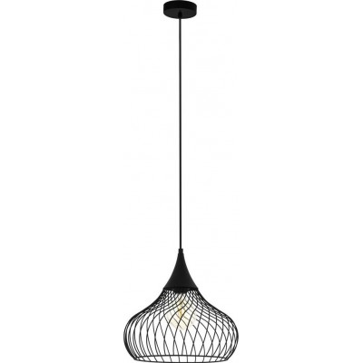 71,95 € Free Shipping | Hanging lamp Eglo Staverton Conical Shape Ø 36 cm. Living room and dining room. Retro and vintage Style. Steel. Black Color