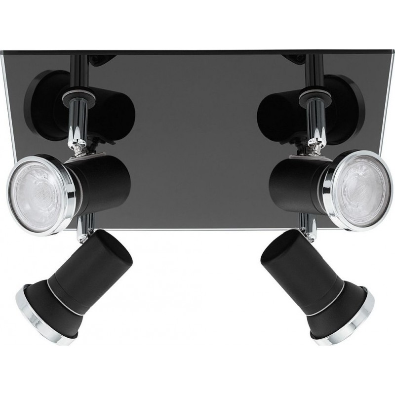 113,95 € Envoi gratuit | Projecteur d'extérieur Eglo Tamara 1 26×24 cm. Acier et verre. Couleur chromé, noir et argent