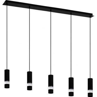 254,95 € Free Shipping | Hanging lamp Eglo Stars of Light Bernabetta Extended Shape 150×117 cm. Living room and dining room. Modern and design Style. Steel and Plastic. Black Color