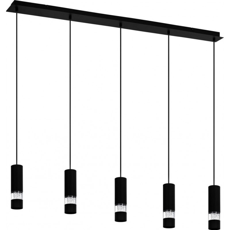 238,95 € Free Shipping | Hanging lamp Eglo Stars of Light Bernabetta Extended Shape 150×117 cm. Living room and dining room. Modern and design Style. Steel and plastic. Black Color