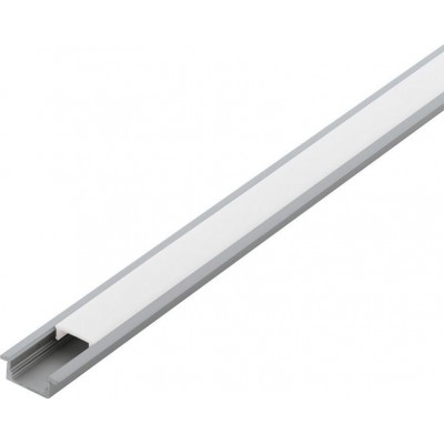 照明灯具 Eglo Recessed Profile 1 200×2 cm. 嵌入式壁灯照明 铝 和 塑料. 铝, 白色的 和 银 颜色