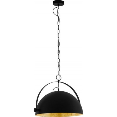 156,95 € Free Shipping | Hanging lamp Eglo Covaleda 1 Spherical Shape Ø 45 cm. Living room and dining room. Modern and design Style. Steel. Golden and black Color