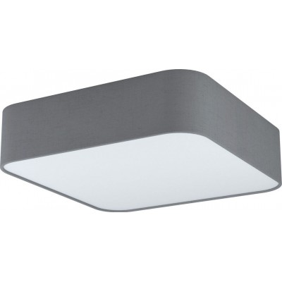 133,95 € Free Shipping | Indoor spotlight Eglo Pasteri Square Cubic Shape 58×58 cm. Ceiling light Living room, dining room and bedroom. Modern Style. Steel, plastic and textile. White and gray Color
