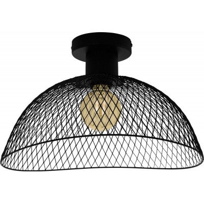 85,95 € Free Shipping | Ceiling lamp Eglo Pompeya Conical Shape 45×44 cm. Ceiling light Living room, dining room and bedroom. Vintage Style. Steel. Black Color