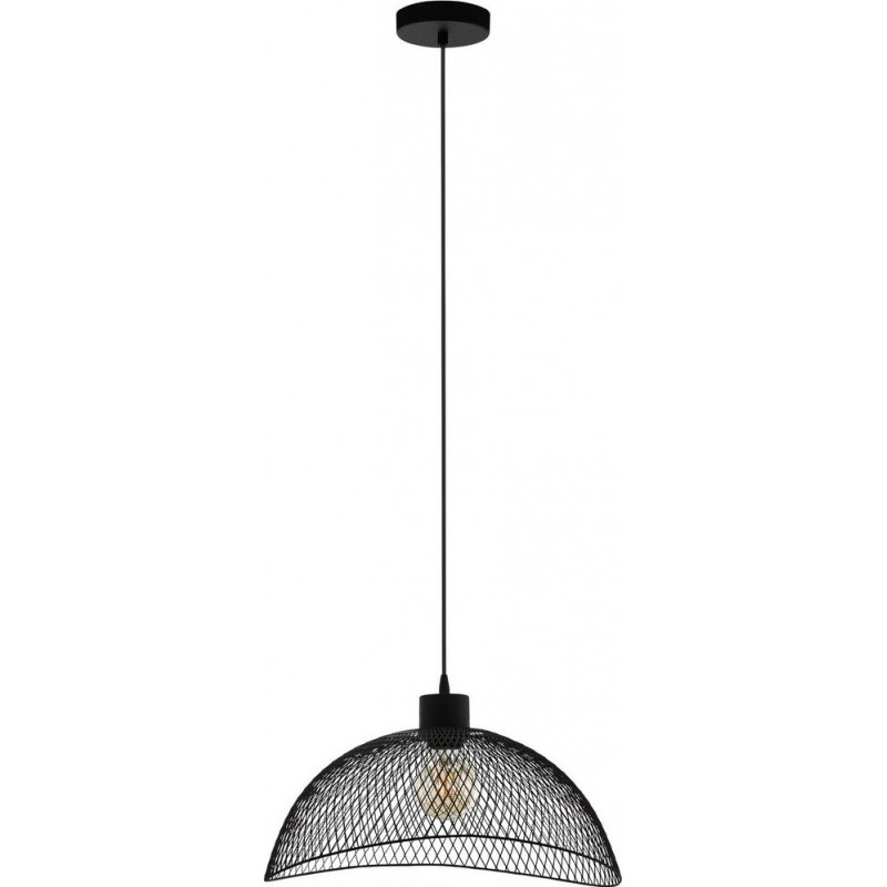 95,95 € Free Shipping | Hanging lamp Eglo Pompeya Spherical Shape 110×45 cm. Living room and dining room. Retro and vintage Style. Steel. Black Color